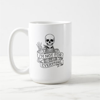 Caneca De Café Camiseta de banda esqueleto bandana, Divertido
