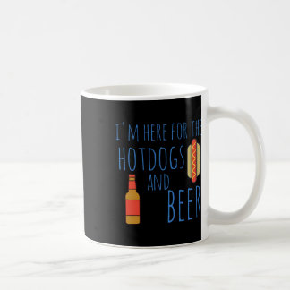 Caneca De Café Camiseta de cão Engraçada Estou aqui para os Hotdo