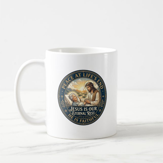 Caneca De Café Camiseta de conforto no final da vida Jesus Hospíc (Esquerda)
