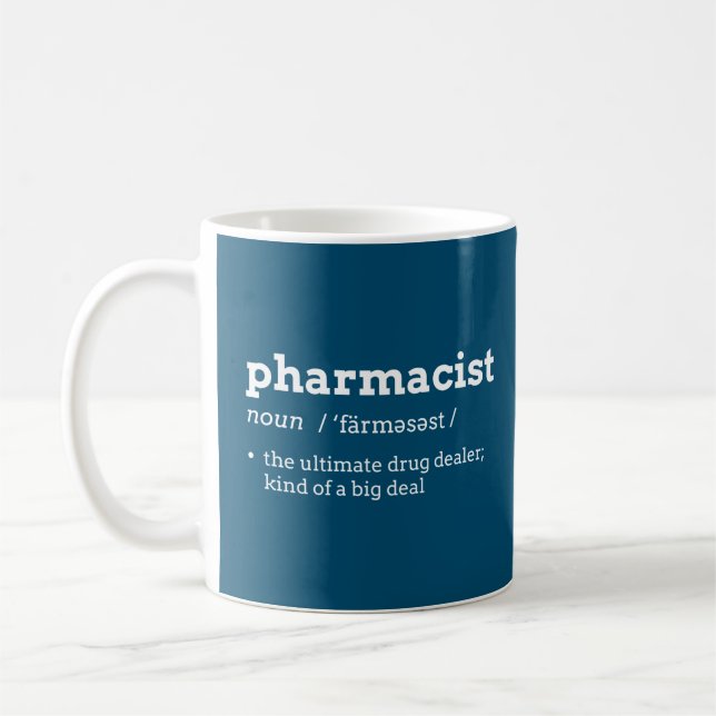 Caneca De Café Camiseta de Definição do Farmacêutico Engraçado (Esquerda)