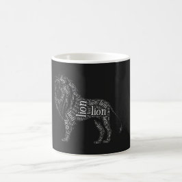 Caneca De Café Camiseta de Design de Tipografia de Leão Poderoso
