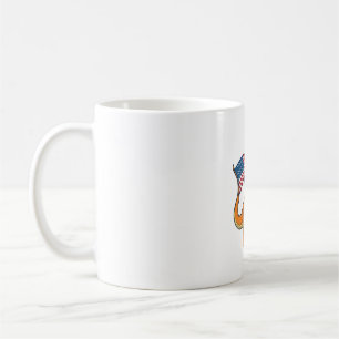 Caneca De Café Camiseta de Dinossauro Patriótico com Gravura Vint
