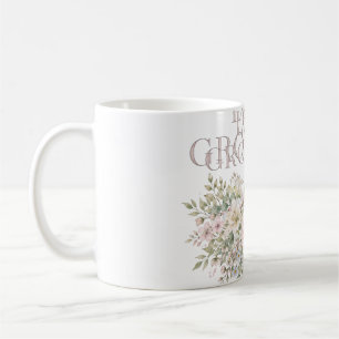 Caneca De Café Camiseta de Flores Memoriais em Aquarela Love Grow