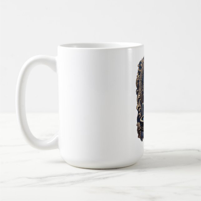 Caneca De Café Camiseta de Fonte Barroca Dourada, Premium (Esquerda)