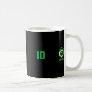 Caneca De Café Camiseta de Futebol Orgulho Brasileiro Bandeira do