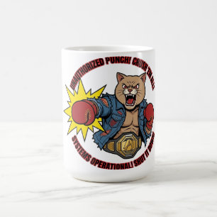 Caneca De Café Camiseta de Gato Esmaga Todos Não Autorizada