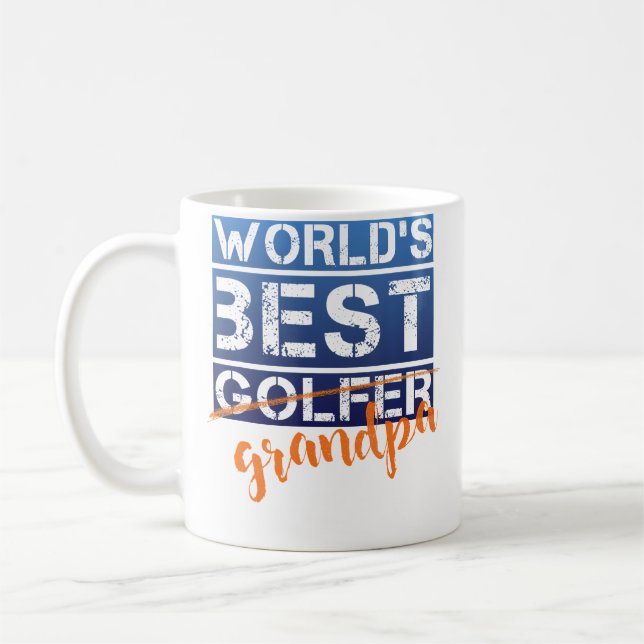 Caneca De Café Camiseta de golfe presente para avô melhor golfist (Esquerda)