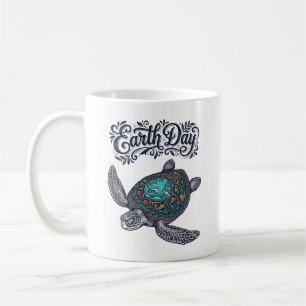 Caneca De Café Camiseta de Gravura Vintage de Tartaruga Marinha d