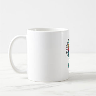 Caneca De Café Camiseta de Gravura Vintage Flor de Arco-íris Seja
