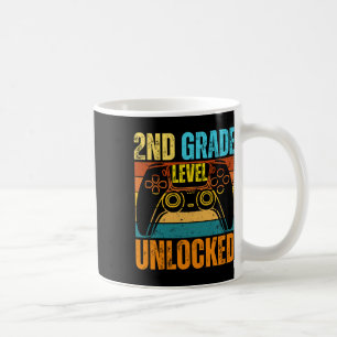 Caneca De Café Camiseta de Menino Gamer com 2º Ano Desbloqueado P