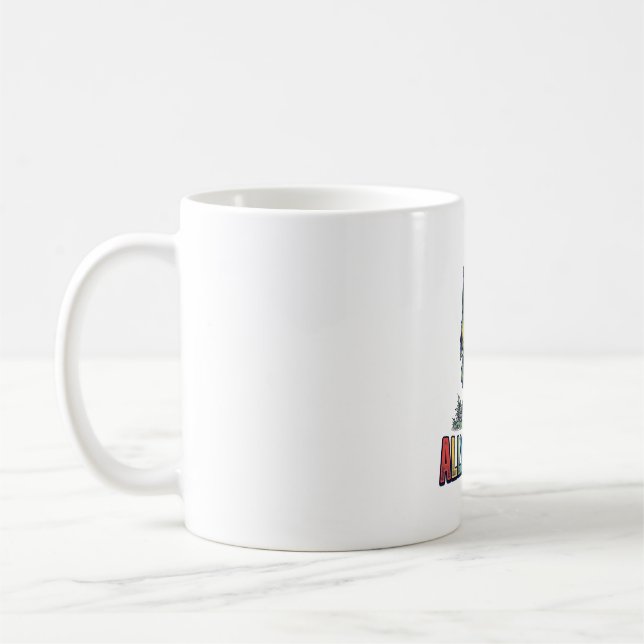 Caneca De Café Camiseta de óculos de sol de dinossauro retrô Ally (Esquerda)