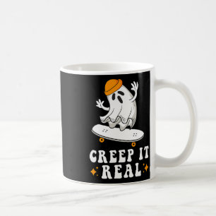 Caneca De Café Camiseta de skate de Halloween fantasma Creep It R