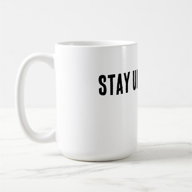 Caneca De Café Camiseta de Tipografia Minimalista Fique Impassíve (Esquerda)