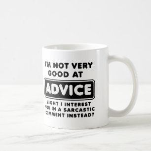 Caneca De Café Camiseta Divertida Conselho Versus Sarcasmo