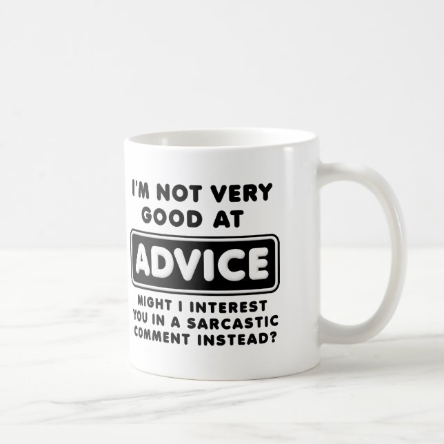 Caneca De Café Camiseta Divertida Conselho Versus Sarcasmo (Direita)