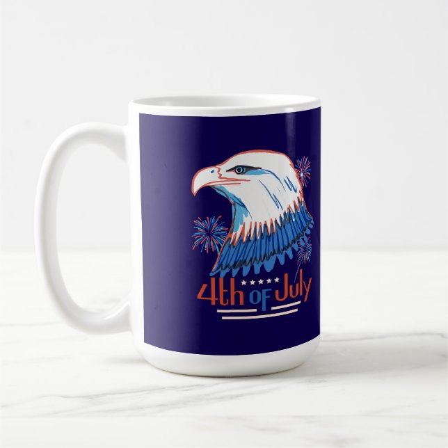 Caneca De Café Camiseta do Dia 4 de Julho (Esquerda)