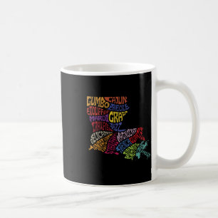 Caneca De Café Camiseta do Mapa do Estado da Louisiana Mardi Gras