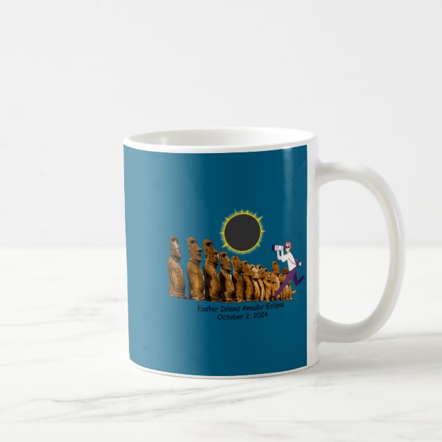 Caneca De Café camiseta eclipse anelar da ilha de páscoa  (Direita)