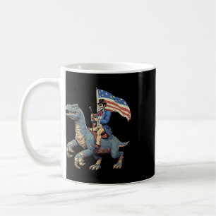 Caneca De Café Camiseta engraçada Abe Lincoln montando um dinossa