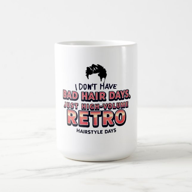 Caneca De Café Camiseta engraçada com citação sobre cabelo retrô  (Centro)