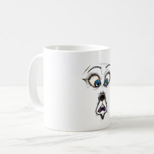 Caneca De Café Camiseta engraçada com rosto de desenho animado ch