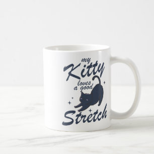 Caneca De Café Camiseta engraçada de gato esticado – Presente de 