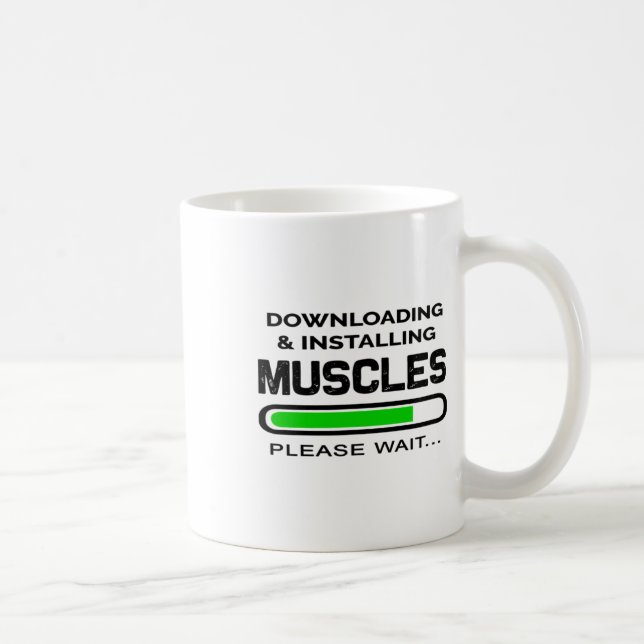Caneca De Café Camiseta engraçada de treino de ginásio baixando e (Direita)