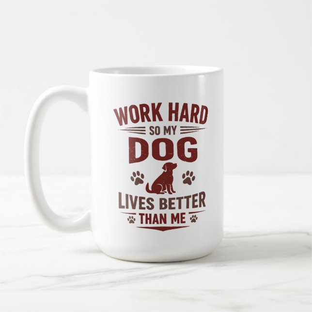 Caneca De Café Camiseta Engraçada para Amantes de Cachorros Eu Tr (Esquerda)