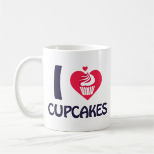 Caneca De Café Camiseta Eu Amo Cupcakes