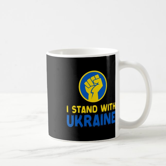 Caneca De Café Camiseta Eu Apoio a Ucrânia (Direita)