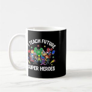 Caneca De Café Camiseta Eu Ensino Super Heróis Futuros Presente E