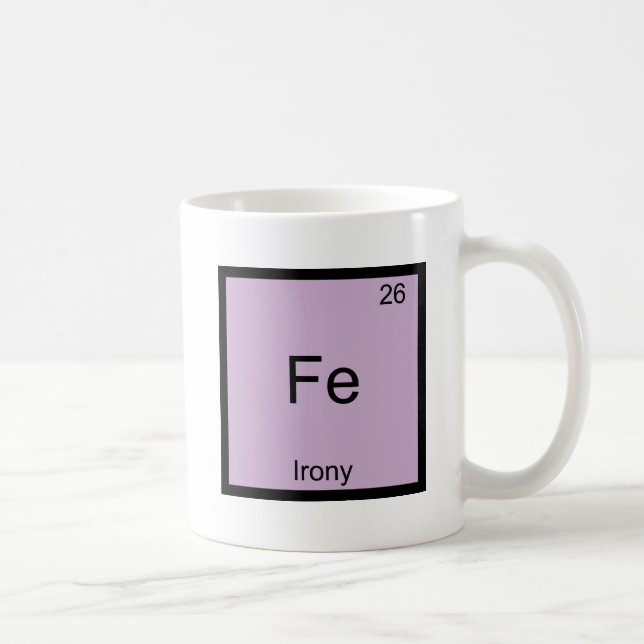 Caneca De Café Camiseta Fe - Símbolo do Elemento Químico Irônico  (Direita)