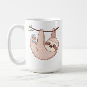 Caneca De Café Camiseta Feminina de Preguiça Fofa Presente Divert