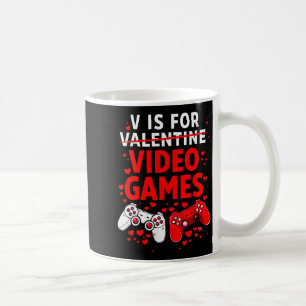 Caneca De Café Camiseta Feminina V é Para Jogos de Vídeo Game Pia