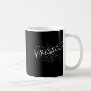 Caneca De Café Camiseta Floco de Neve Prateado Natal Feliz