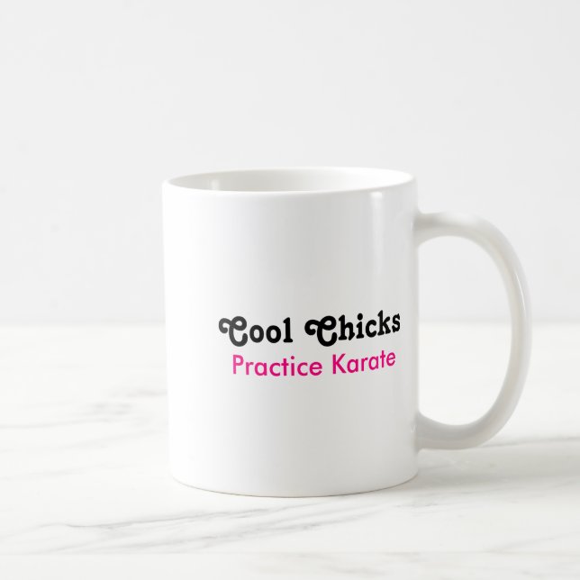 Caneca De Café Camiseta Galinhas Legais Praticam Karatê  (Direita)