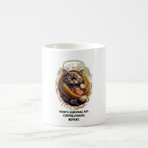 Caneca De Café Camiseta Gato Alimentado por Sarcasmo   3 Horas de