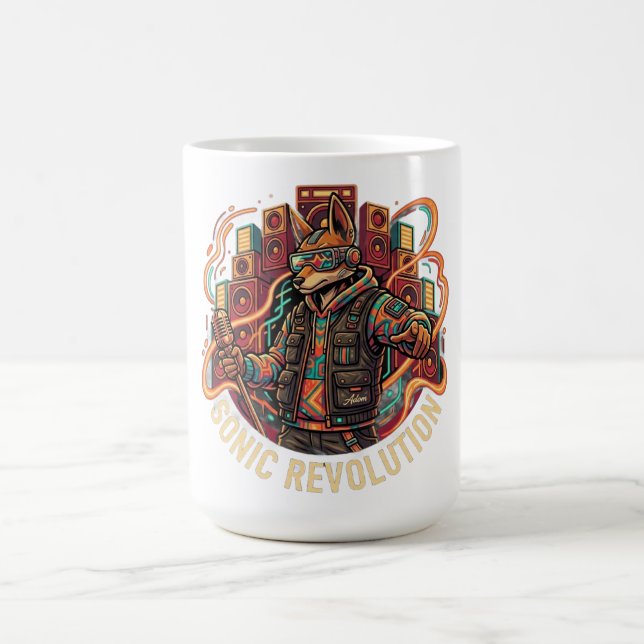 Caneca De Café Camiseta Gato Revolução Sonora (Centro)