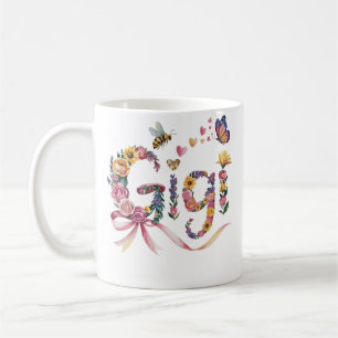 Caneca De Café Camiseta Gigi Vovó – Camisa com Nome Floral e Laço