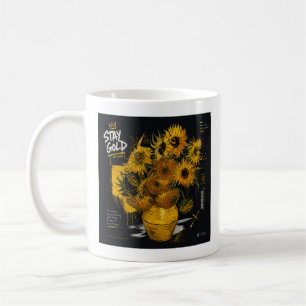 Caneca De Café Camiseta Girassóis Stay Gold Van Gogh