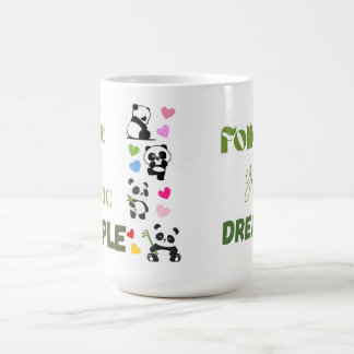 Caneca De Café Camiseta Gráfica de Panda Fofo com Slogan