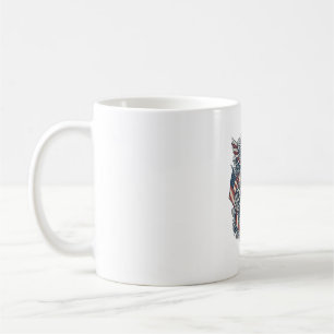 Caneca De Café Camiseta Gráfica Floral Ocidental Patriótica