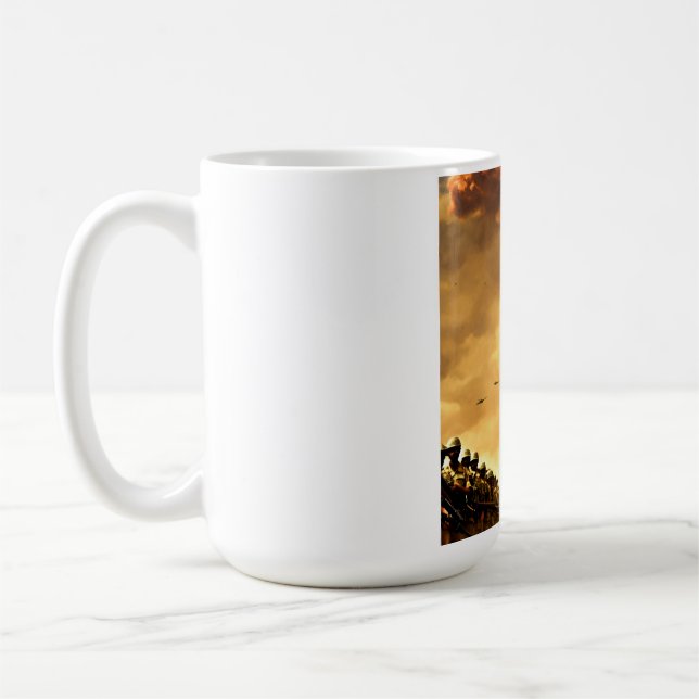 Caneca De Café Camiseta Gráfica Marcha do Guerreiro - Poder Milit (Esquerda)