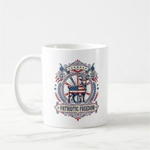 Caneca De Café Camiseta Gráfica Vetorial Fazenda de Cabra Patriót