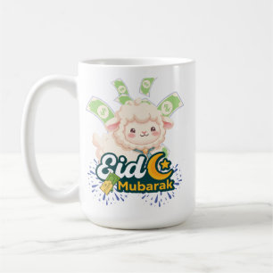 Caneca De Café Camiseta Infantil de Ovelha Colorida do Eid Mubara