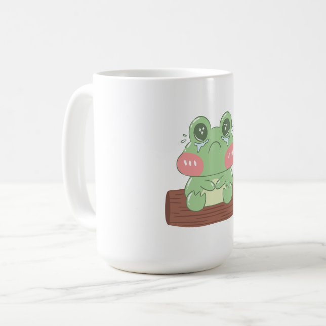 Caneca De Café Camiseta Infantil de Sapo Chorando Fofo | Adorável (Frente Esquerda)