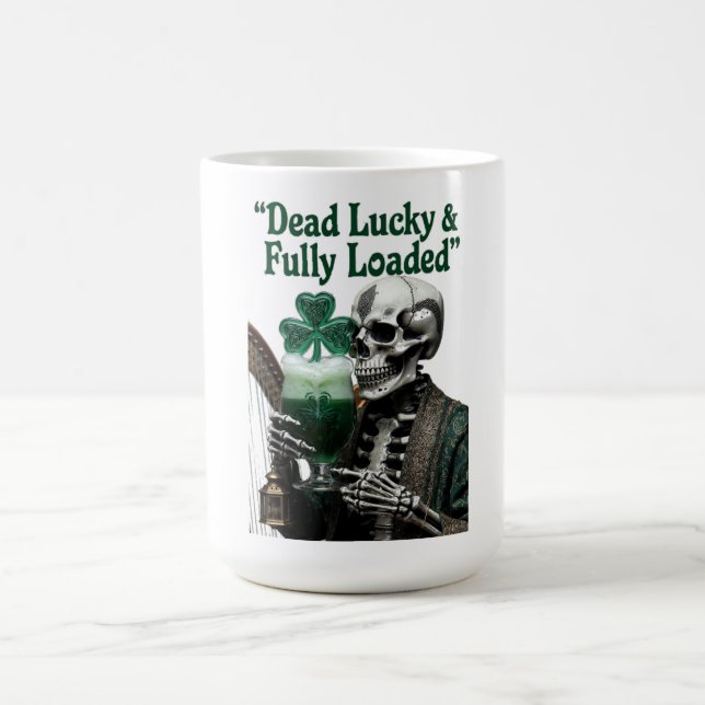 Caneca De Café Camiseta Lucky Skeleton Stout | Morto de Sorte  (Centro)