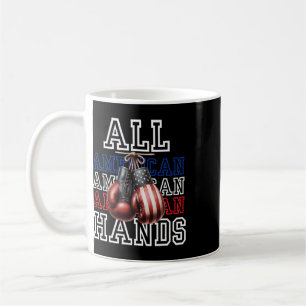 Caneca De Café Camiseta Luvas de Boxe Bandeira dos EUA Todas as M