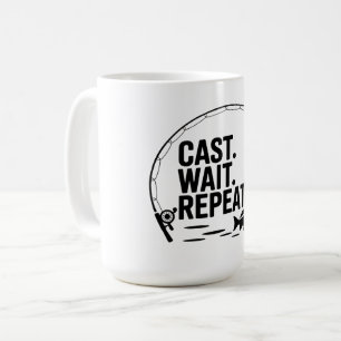 Caneca De Café Camiseta Minimalista de Pesca - Estilo ao Ar Livre