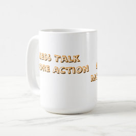 Caneca De Café Camiseta Minimalista de Tipografia Menos Conversa 